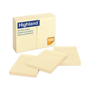 1200 - 4" Flag/Note Width x 6" Flag/Note Length - Rectangle - 100 Sheets per Pad - Ruled - Yellow - Paper - Self-adhesive - 1 Pack