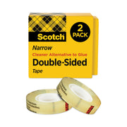 Scotch Permanent Double-Sided Tape - 1/2"W - 25 yd Length x 0.50" Width - 1" Core - Clear - Acrylate - 3 mil - Permanent Adhesive Backing - Long Lasting - For Attaching, Mounting - 1 Pack