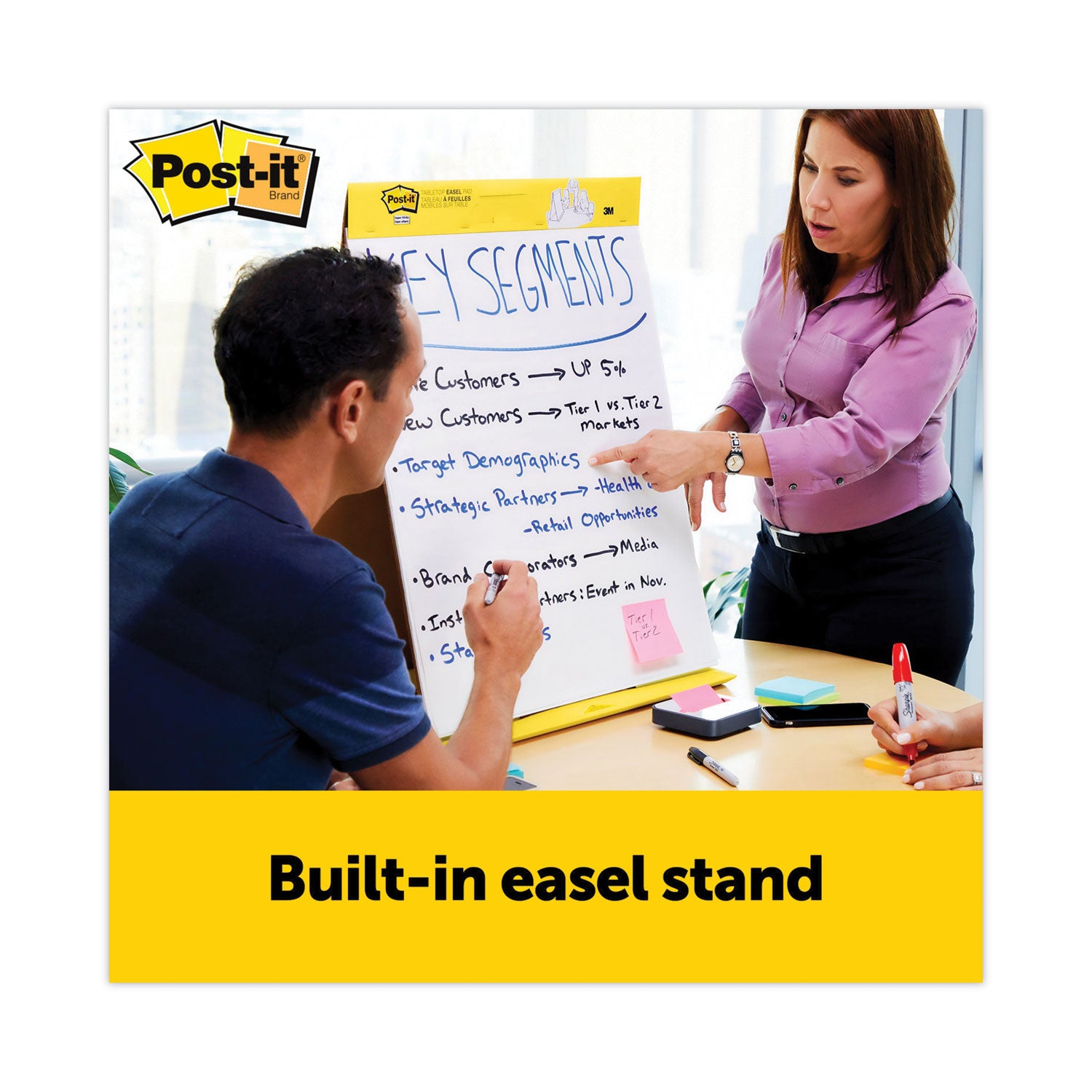 Super Sticky Tabletop Easel Pad with Dry Erase Surface, 20 Sheets, 20" x 23", White
