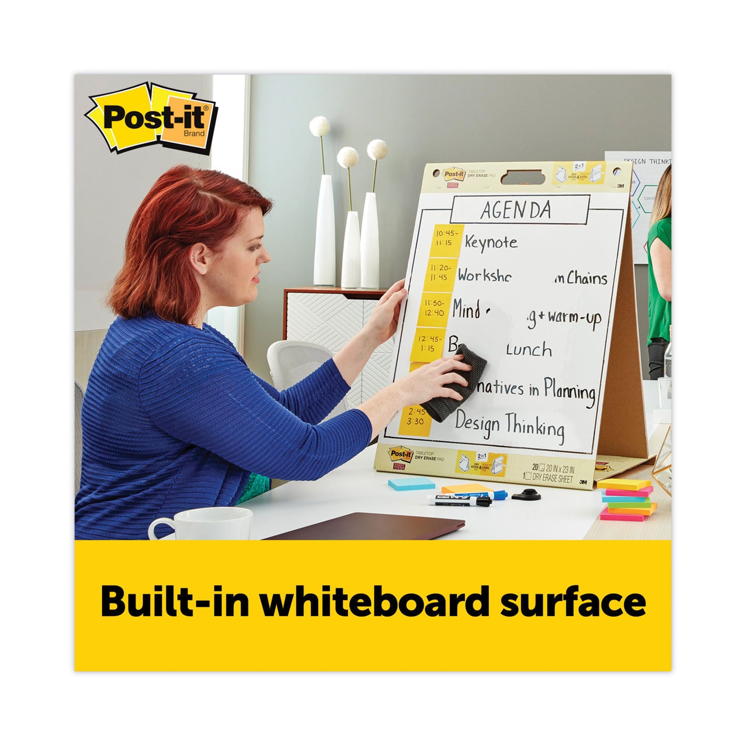 Super Sticky Tabletop Easel Pad with Dry Erase Surface, 20 Sheets, 20" x 23", White