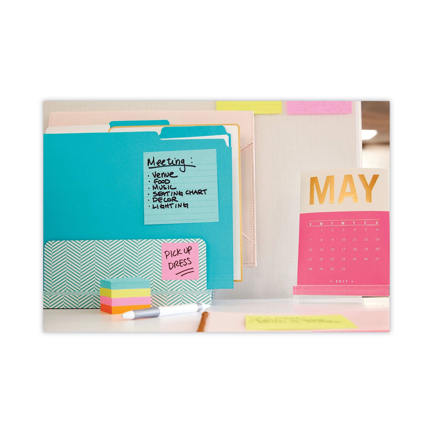 540 x Multicolor - 4" Flag/Note Width x 4" Flag/Note Length - Rectangle - 90 Sheets per Pad - Ruled - Aqua Splash, Acid Lime, Guava, Tropical Pink, Iris Infusion - Paper - Self-adhesive, Removable, Recyclable - 1 Pack