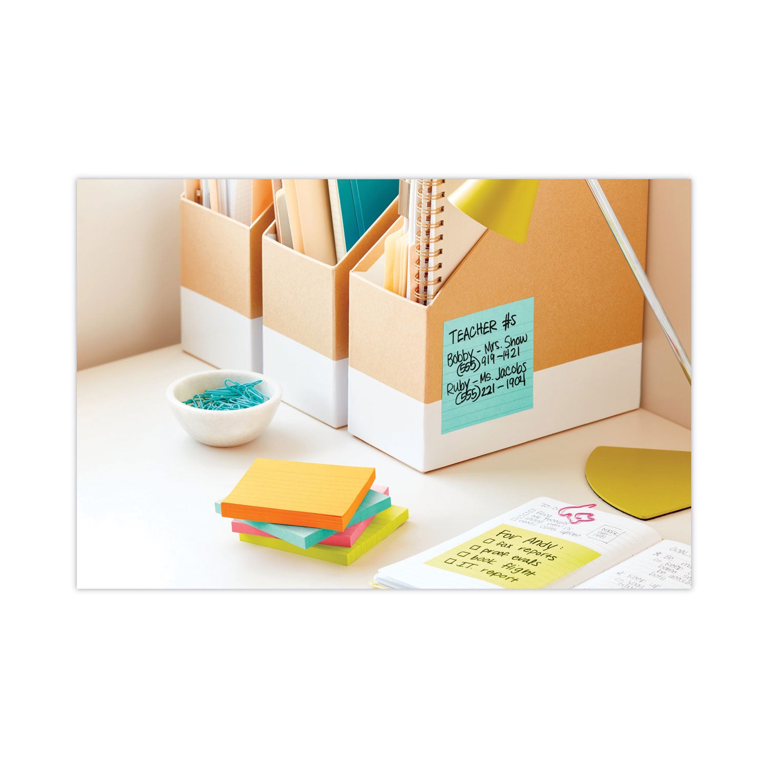 540 x Multicolor - 4" Flag/Note Width x 4" Flag/Note Length - Rectangle - 90 Sheets per Pad - Ruled - Aqua Splash, Acid Lime, Guava, Tropical Pink, Iris Infusion - Paper - Self-adhesive, Removable, Recyclable - 1 Pack