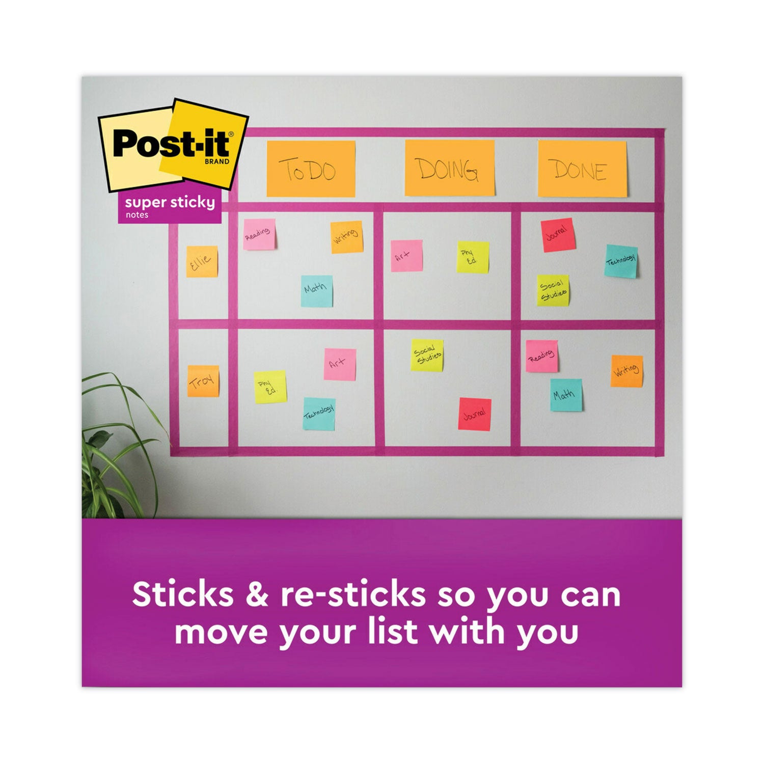 180 - 6" Flag/Note Width x 8" Flag/Note Length - Rectangle - 45 Sheets per Pad - Ruled - Vital Orange, Tropical Pink, Sunnyside, Limeade - Paper - Self-adhesive - 4 / Pack