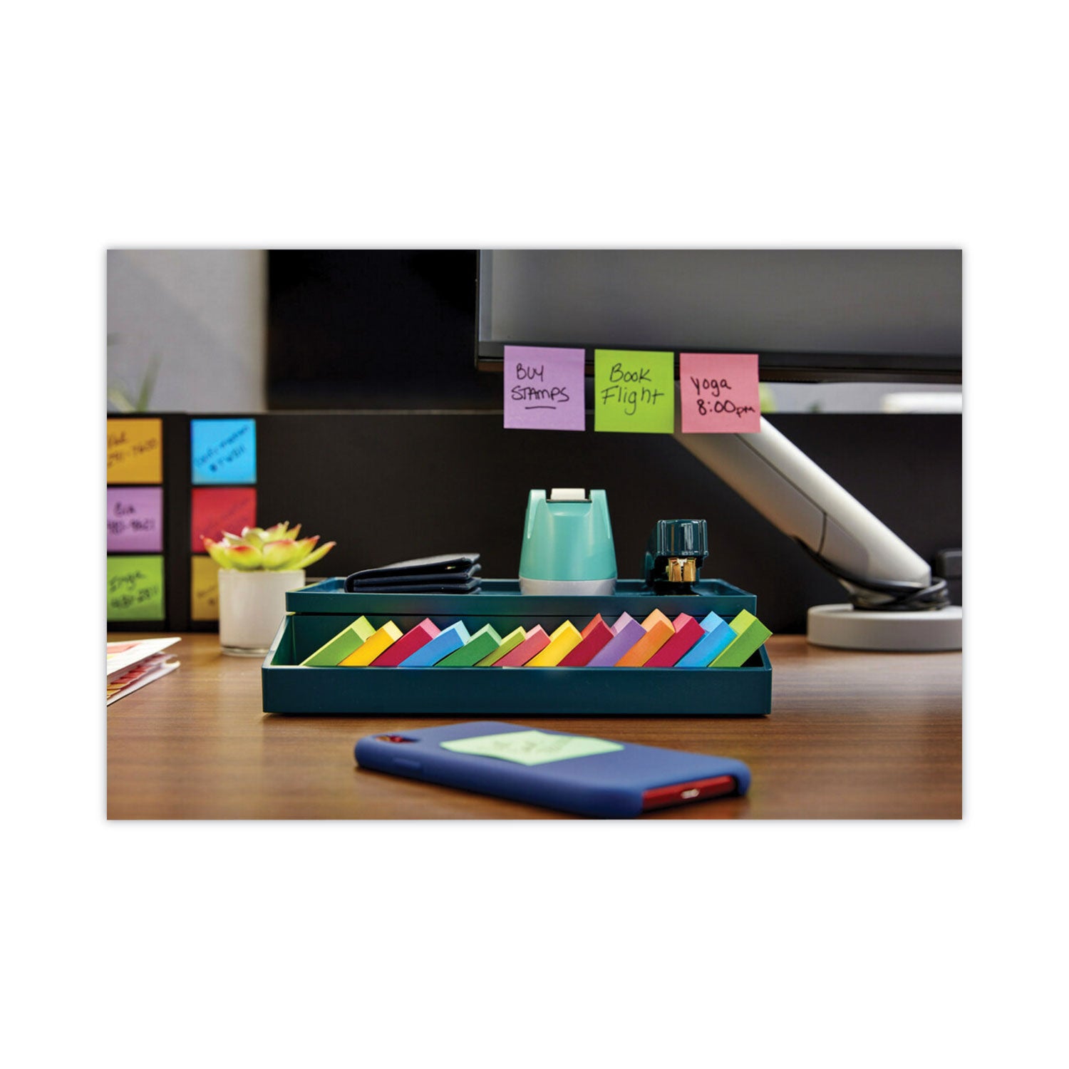 1200 - 2" Flag/Note Width x 2" Flag/Note Length - Square - 400 Sheets per Pad - Unruled - Acid Lime, Limeade, Blue Paradise, Guava, Vital Orange, Canary Yellow - Paper - Repositionable, Self-adhesive - 1 Pack