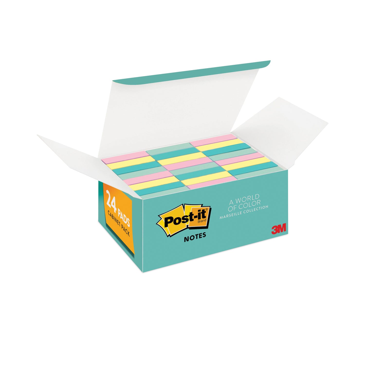 2400 - 1 1/2" Flag/Note Width x 2" Flag/Note Length - Rectangle - Unruled - Fresh Mint, Aqua Splash, Sunnyside, Papaya Fizz - Paper - Self-adhesive, Repositionable - 1 Pack