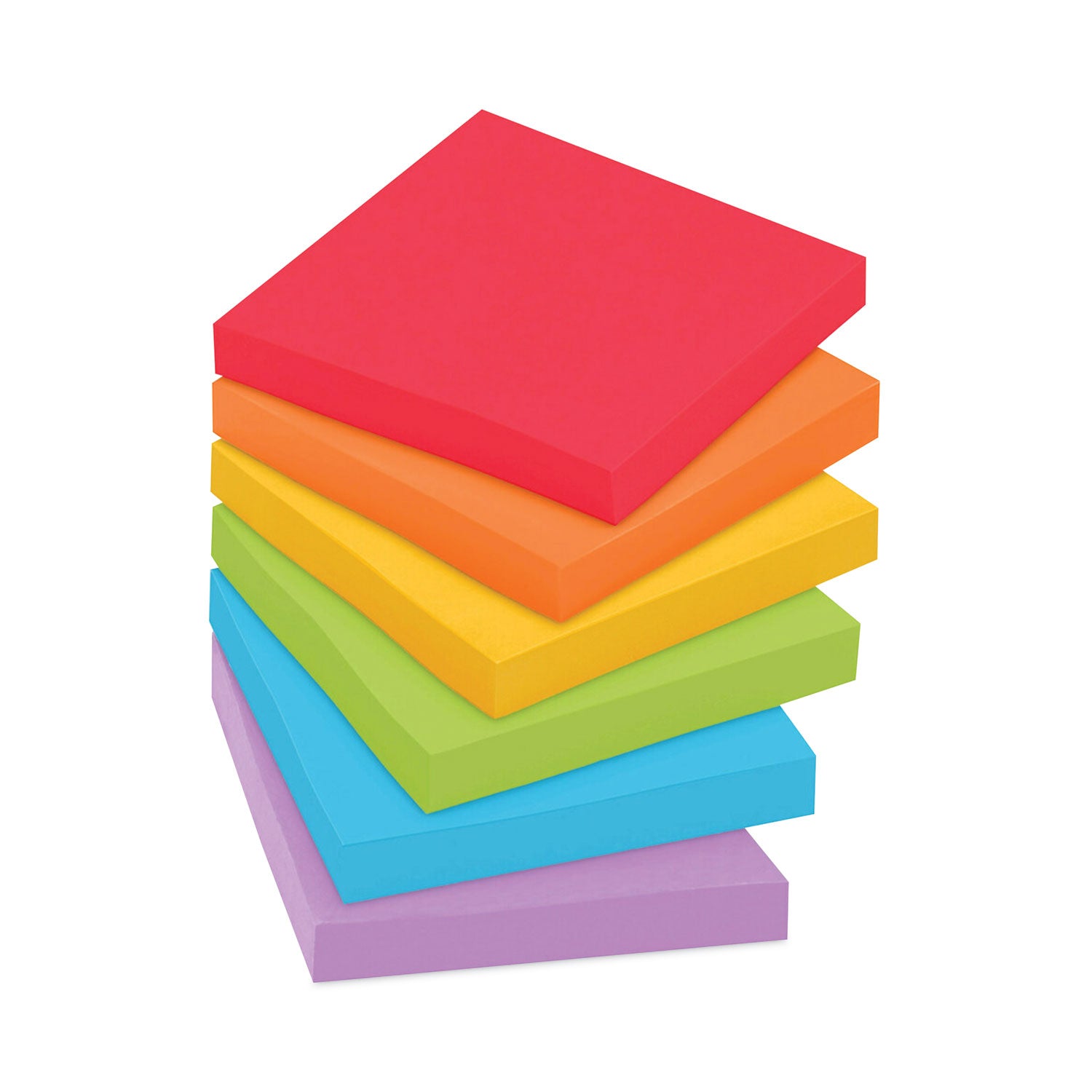 Post-it Super Sticky Notes, Playful Primaries Color Collection, 3" x 3", 90 Sheets per Pad, 12 Pads/Pack, Multicolor (Candy Apple Red, Vital Orange, Sunnyside, Lucky Green, Blue Paradise, Iris Infusion)