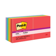 Post-it Super Sticky Notes, Playful Primaries Color Collection, 3" x 3", 90 Sheets per Pad, 12 Pads/Pack, Multicolor (Candy Apple Red, Vital Orange, Sunnyside, Lucky Green, Blue Paradise, Iris Infusion)