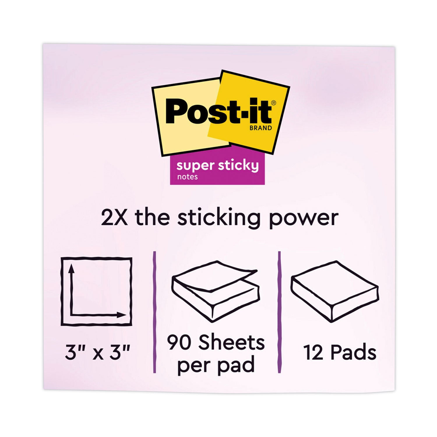 Post-it Super Sticky Notes, Supernova Neons Color Collection, 3" x 3", 1080 Multicolor Notes, 90 Sheets per Pad, 1 Pack, Aqua Splash, Tropical Pink, Acid Lime, Guava, Iris Infusion
