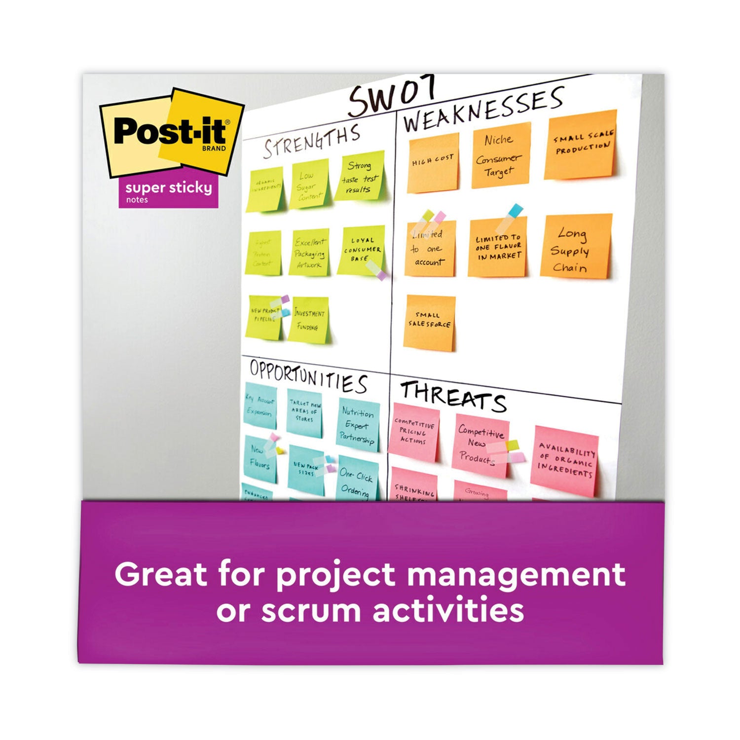 Post-it Super Sticky Notes, Supernova Neons Color Collection, 3" x 3", 1080 Multicolor Notes, 90 Sheets per Pad, 1 Pack, Aqua Splash, Tropical Pink, Acid Lime, Guava, Iris Infusion