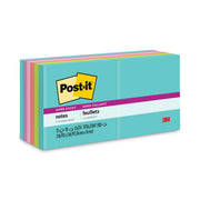 Post-it Super Sticky Notes, Supernova Neons Color Collection, 3" x 3", 1080 Multicolor Notes, 90 Sheets per Pad, 1 Pack, Aqua Splash, Tropical Pink, Acid Lime, Guava, Iris Infusion
