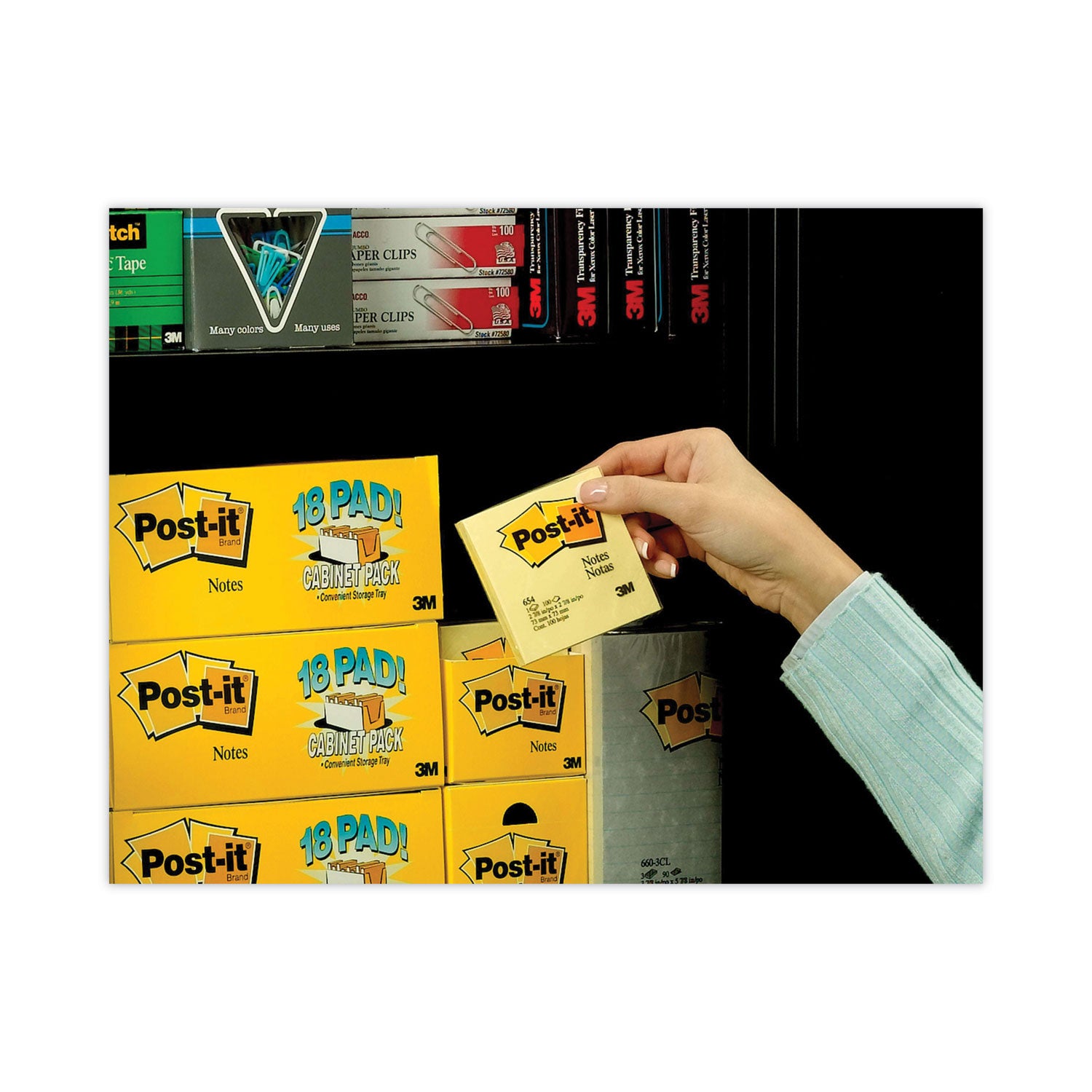 Post-it&reg; Notes Cabinet Pack - 1620 - 3" Flag/Note Width x 3" Flag/Note Length - Square - 90 Sheets per Pad - Unruled - Canary Yellow - Paper - Self-adhesive, Repositionable - 1 Pack