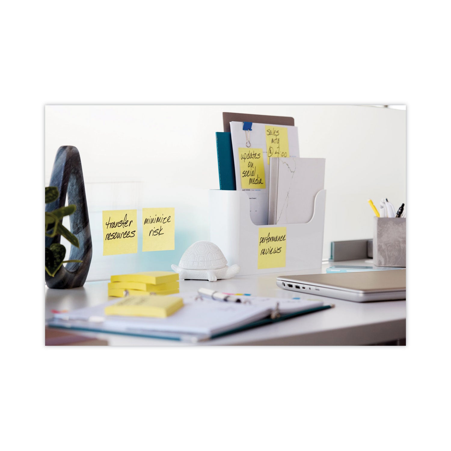 Post-it&reg; Notes Cabinet Pack - 1620 - 3" Flag/Note Width x 3" Flag/Note Length - Square - 90 Sheets per Pad - Unruled - Canary Yellow - Paper - Self-adhesive, Repositionable - 1 Pack