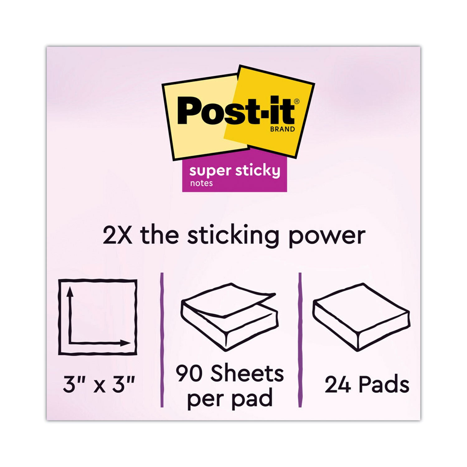Post-it&reg; Super Sticky Notes - 1680 - 3" Flag/Note Width x 3" Flag/Note Length - Square - 70 Sheets per Pad - Unruled - Yellow - Paper - Self-adhesive, Repositionable - 1 Pack