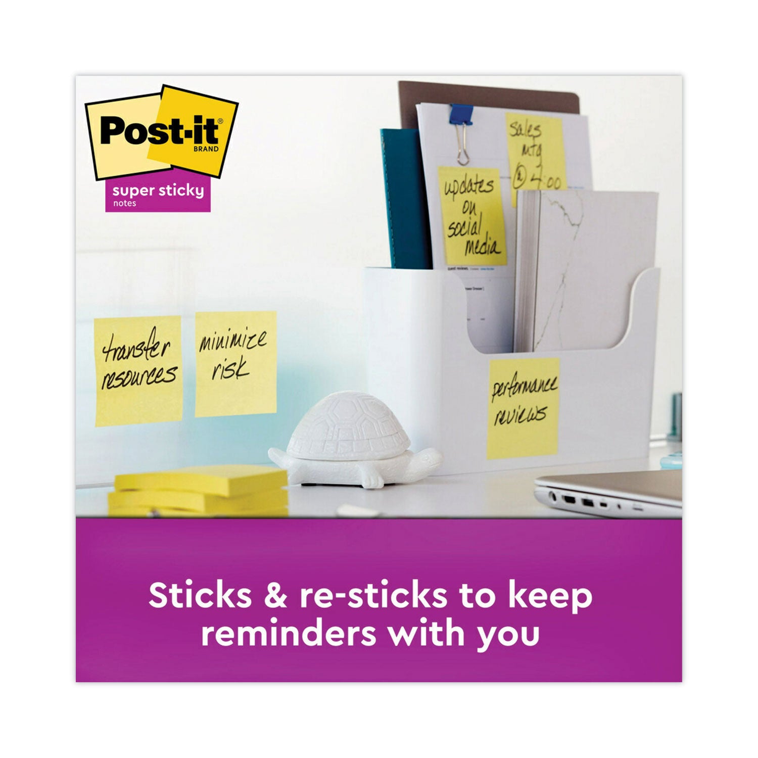 Post-it&reg; Super Sticky Notes - 1680 - 3" Flag/Note Width x 3" Flag/Note Length - Square - 70 Sheets per Pad - Unruled - Yellow - Paper - Self-adhesive, Repositionable - 1 Pack