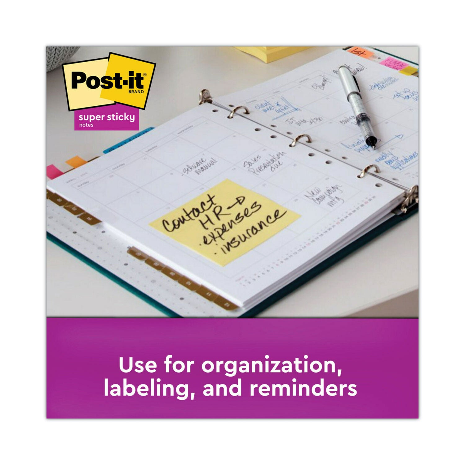 3" Flag/Note Width x 3" Flag/Note Length - Square - Canary Yellow - Paper - Super Sticky, Adhesive, Removable, Recyclable, Reusable - 24 Pad