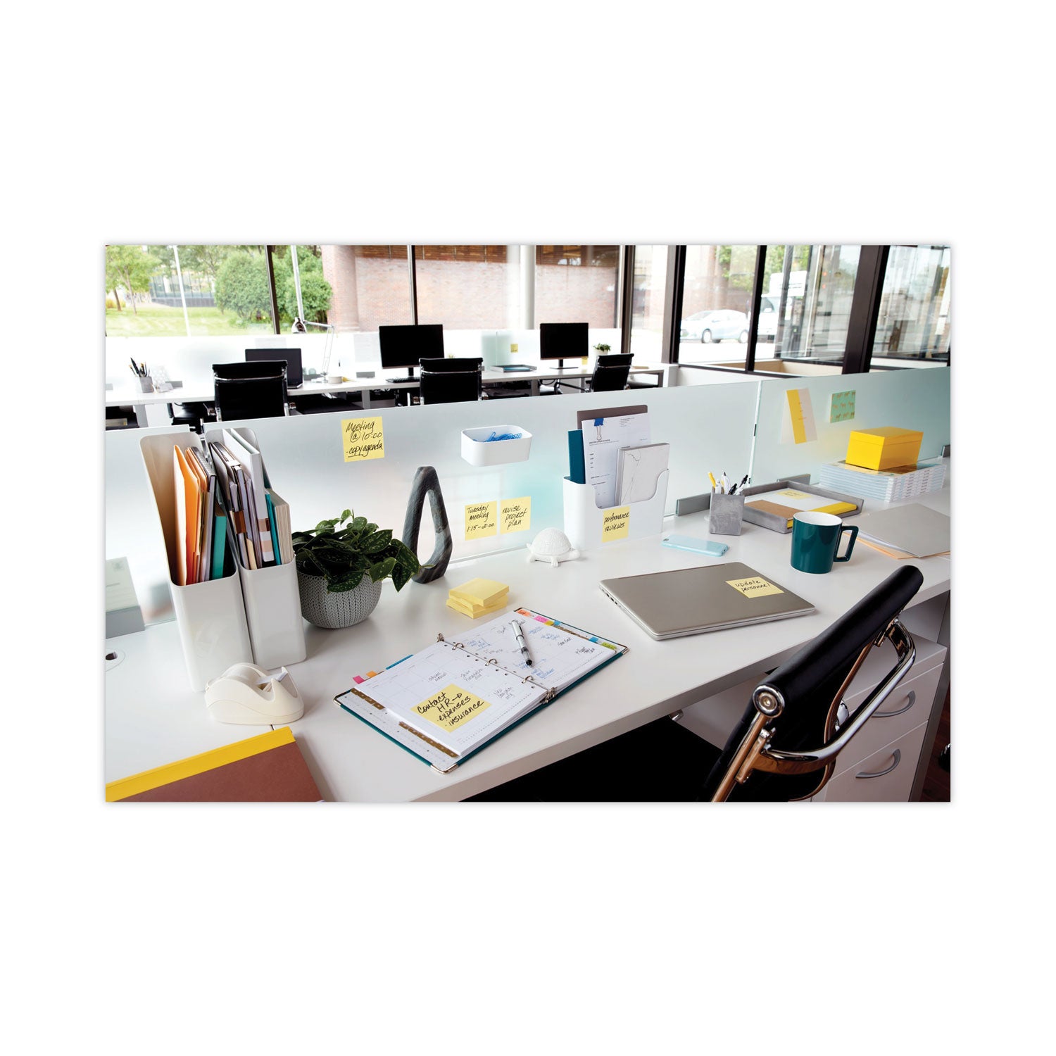 3" Flag/Note Width x 3" Flag/Note Length - Square - Canary Yellow - Paper - Super Sticky, Adhesive, Removable, Recyclable, Reusable - 24 Pad