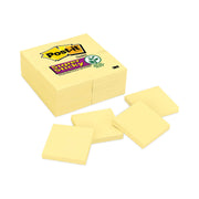 3" Flag/Note Width x 3" Flag/Note Length - Square - Canary Yellow - Paper - Super Sticky, Adhesive, Removable, Recyclable, Reusable - 24 Pad
