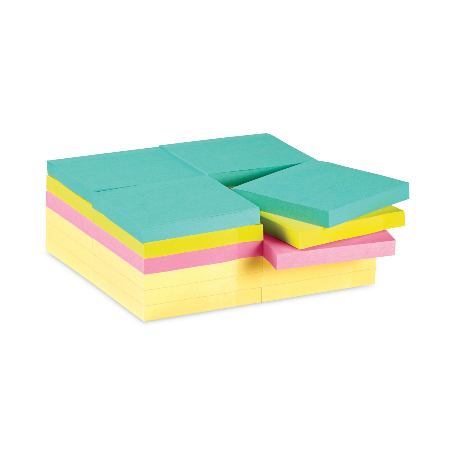 Post-it Super Sticky Notes, Supernova Neons Color Collection, 3" x 3", 90 Sheets per Pad, 24 Pads, Multicolor (Aqua Splash, Tropical Pink, Acid Lime, Canary Yellow)