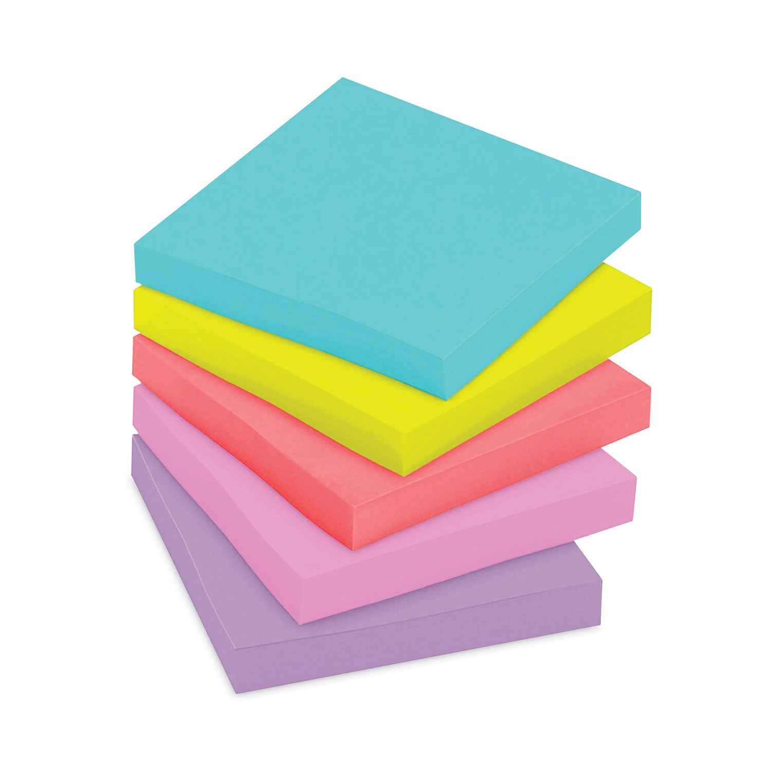 Post-it Super Sticky Notes, Supernova Neons Color Collection, 3" x 3", 70 Sheets per Pad, 24 Pads, Multicolor (Aqua Splash, Tropical Pink, Acid Lime, Guava, Iris Infusion)