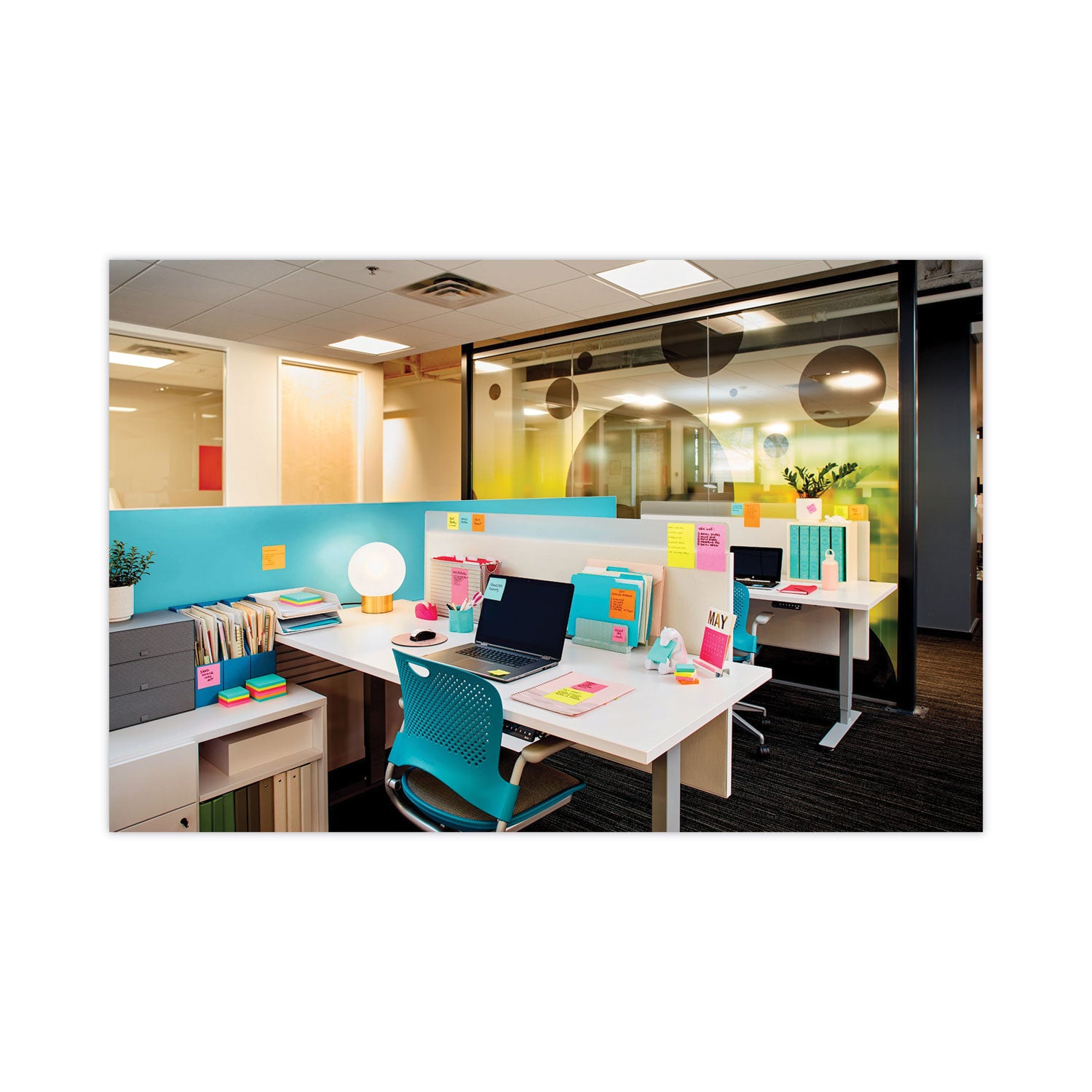 Post-it Super Sticky Notes, Supernova Neons Color Collection, 3" x 3", 70 Sheets per Pad, 24 Pads, Multicolor (Aqua Splash, Tropical Pink, Acid Lime, Guava, Iris Infusion)