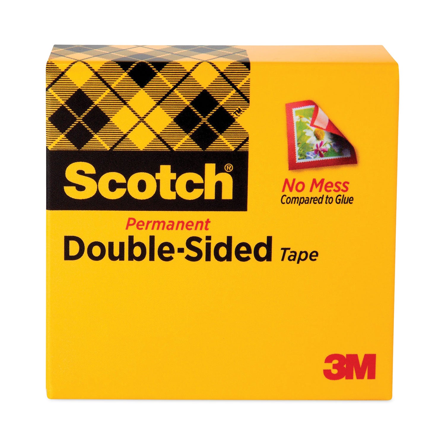 Scotch Permanent Double-Sided Tape - 1/2"W - 36 yd Length x 0.50" Width - 3" Core - Clear - Long Lasting - For Joining, Splicing, Mounting - 1 Roll