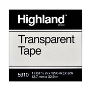 Transparent Tape, 1/2" x 1296" Per Roll, 1" Core