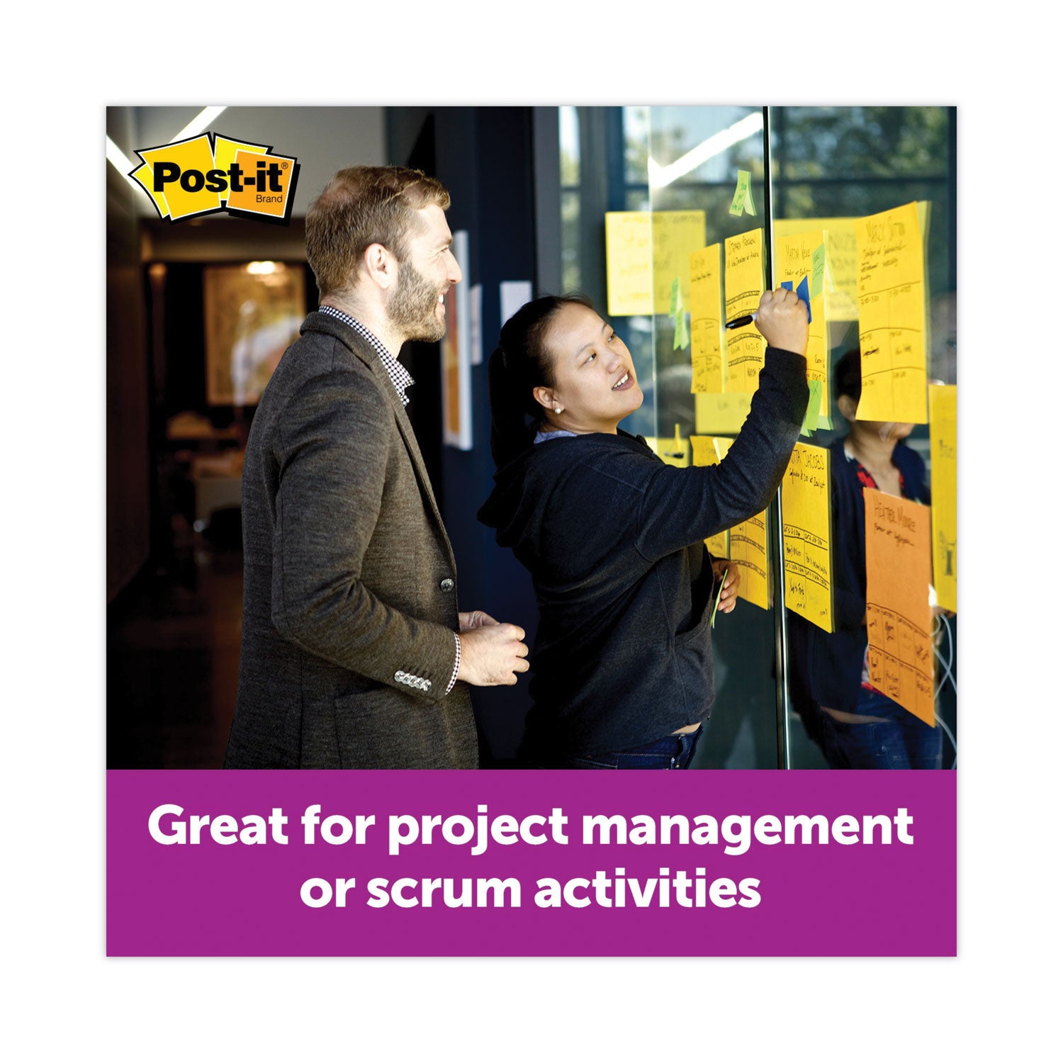 Post-it&reg; Super Sticky Big Notes - 30 x Green - 11" Flag/Note Width x 11" Flag/Note Length - Square - 30 Sheets per Pad - Green - Sticky, Removable - 1 Each