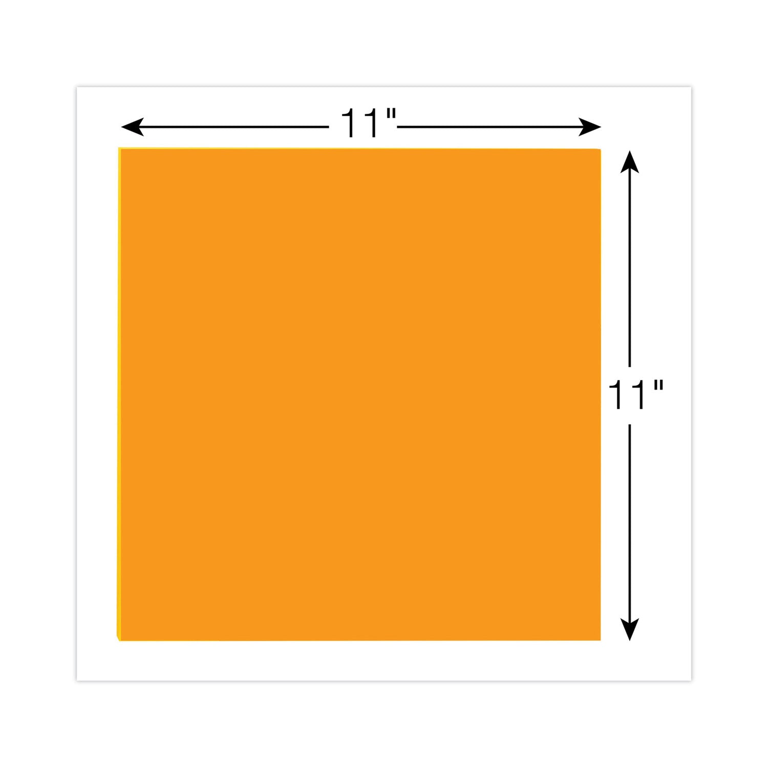 30 x Orange - 11" Flag/Note Width x 11" Flag/Note Length - Square - 30 Sheets per Pad - Orange - Sticky, Removable - 1 Each