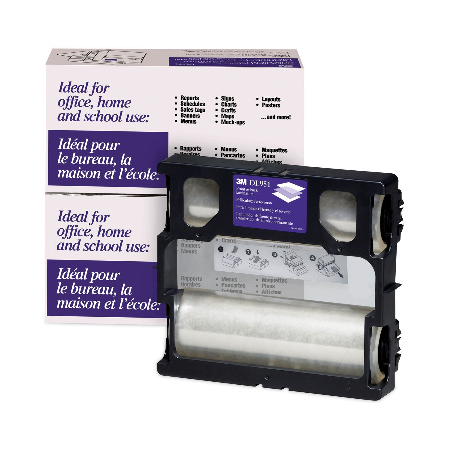 Scotch Cool Laminating System Refill, 8.5" x 100 ft, 5.6 mil, Glossy, Double Sided, Photo-safe, Clear, 1 Each