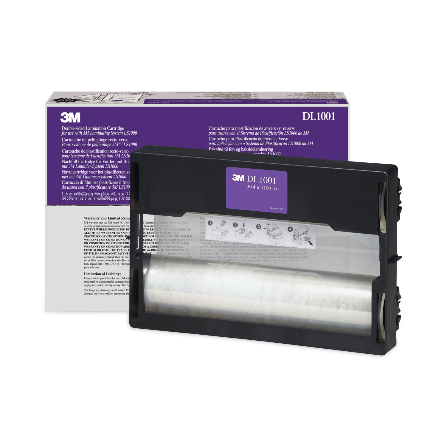 Scotch Cool Laminating System Refill, 12" x 100 ft, 5.6 mil, Glossy, Double Sided, Photo-safe, Clear, 1 Each