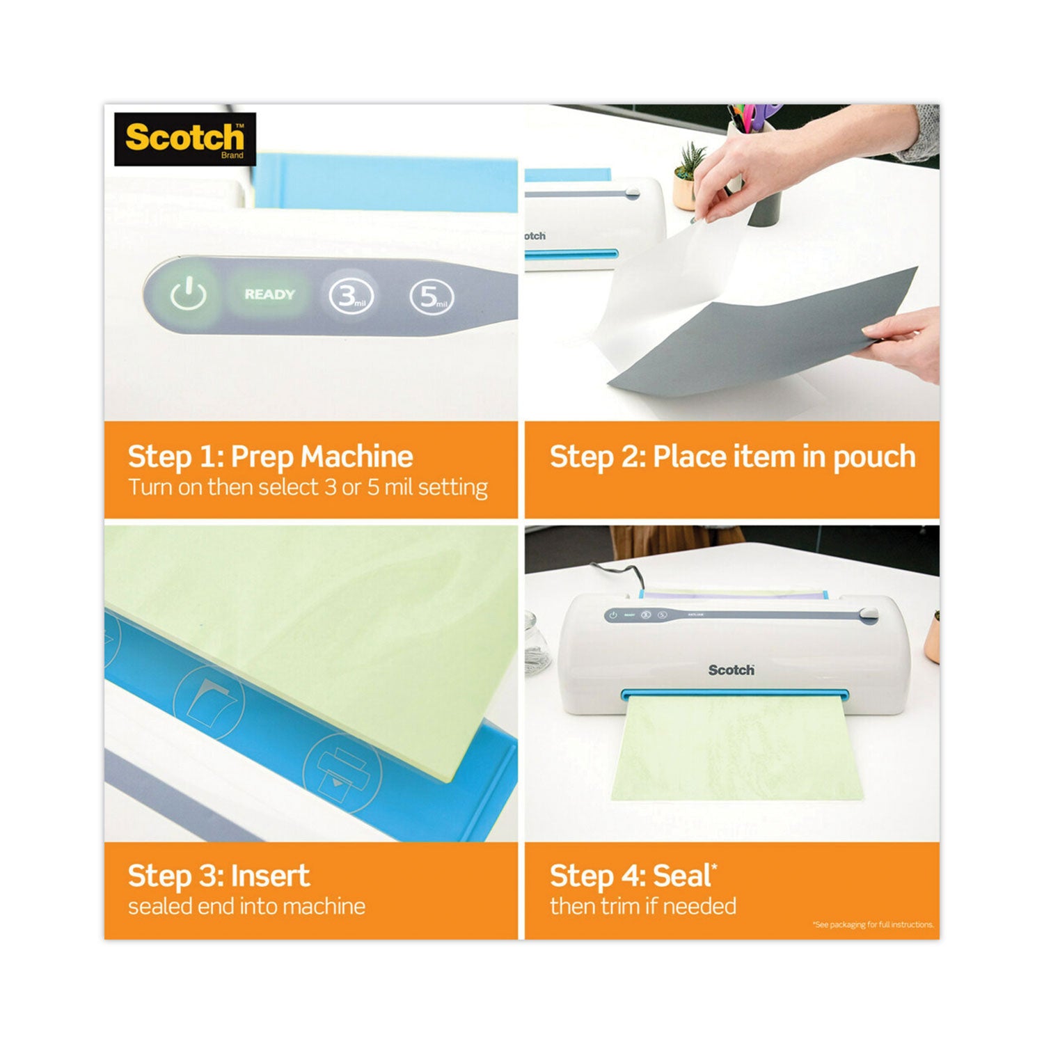 Scotch Cool Laminating System Refill, 12" x 100 ft, 5.6 mil, Glossy, Double Sided, Photo-safe, Clear, 1 Each