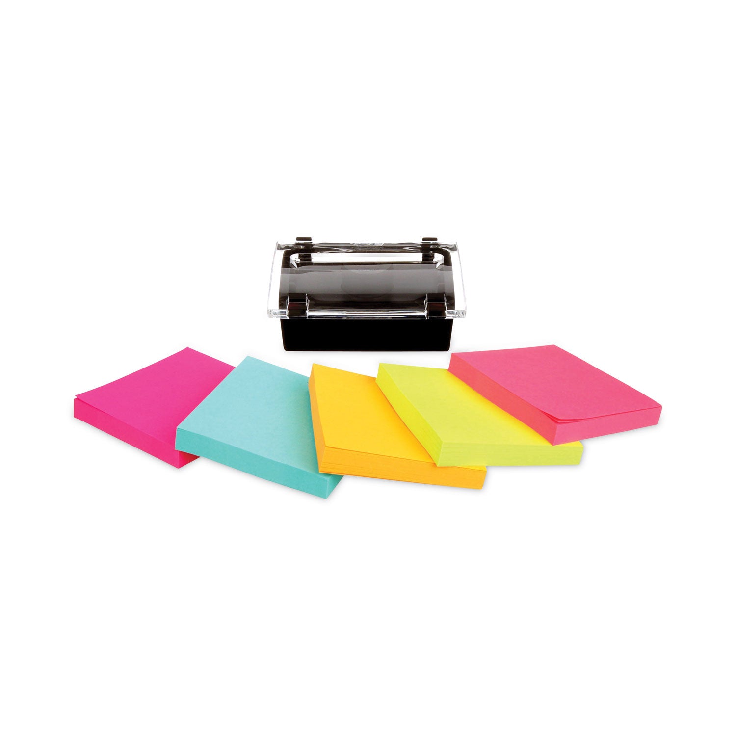 1080 - 3" Flag/Note Width x 3" Flag/Note Length - Square - 90 Sheets per Pad - Unruled - Blue, Orange, Green, Pink - Paper - Self-adhesive - Dispenser Included - 1 Pack