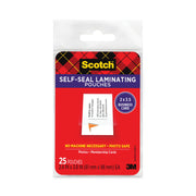 Laminating Pouch/Sheet Size: 2.40" Width x 3.80" Length x 9.50 mil Thickness - Thick Gloss - for Business Card, Lists, Photo, Coupon, Punch Card - Acid-free, Photo-safe, Self-sealing, Double Sided - Clear - 25 / Pack