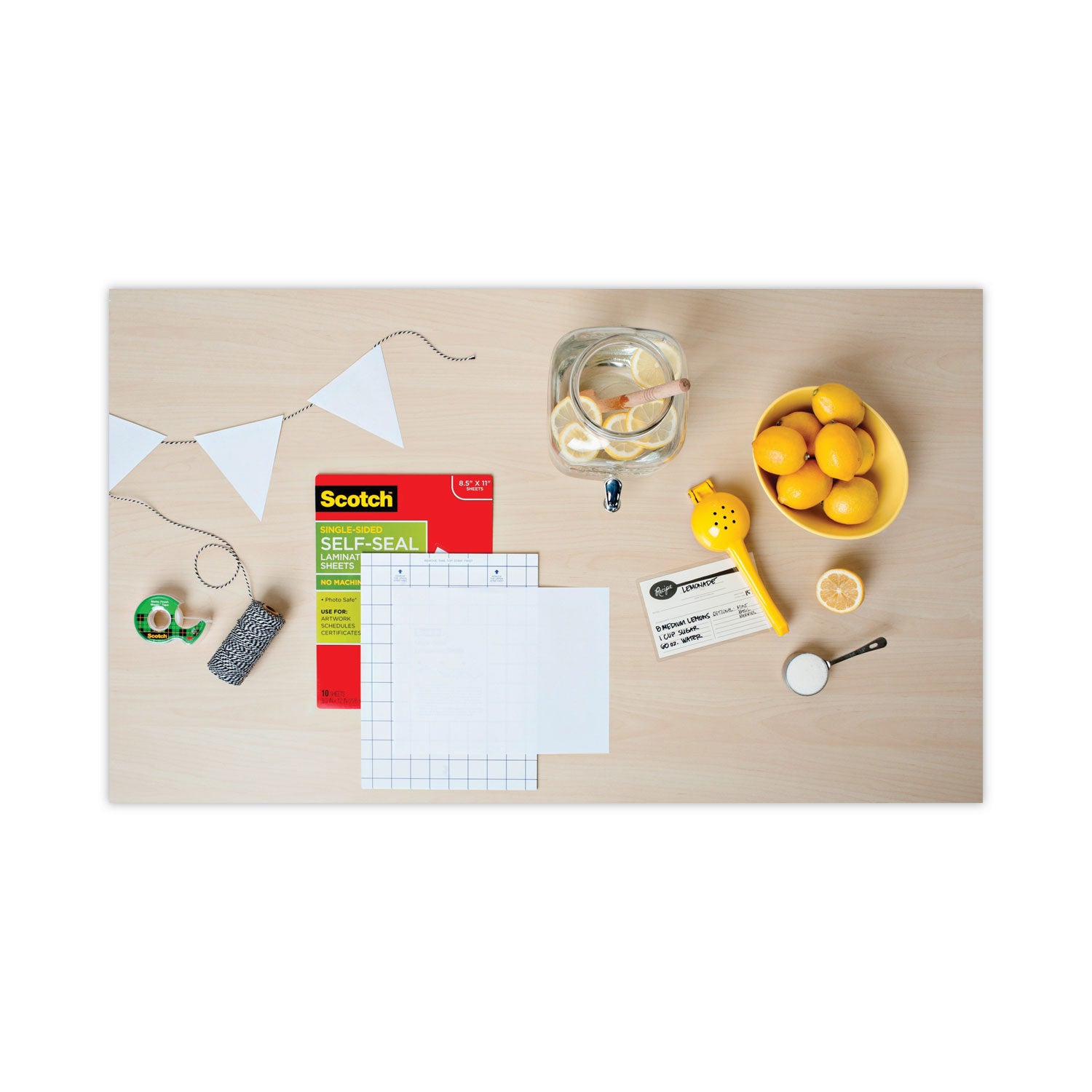 Scotch Self-Seal Laminating Pouches, Letter Size, 9" x 12", 6 mil, Glossy, Clear, Acid-Free, Photo-Safe, Self-Sealing, 10 Pack