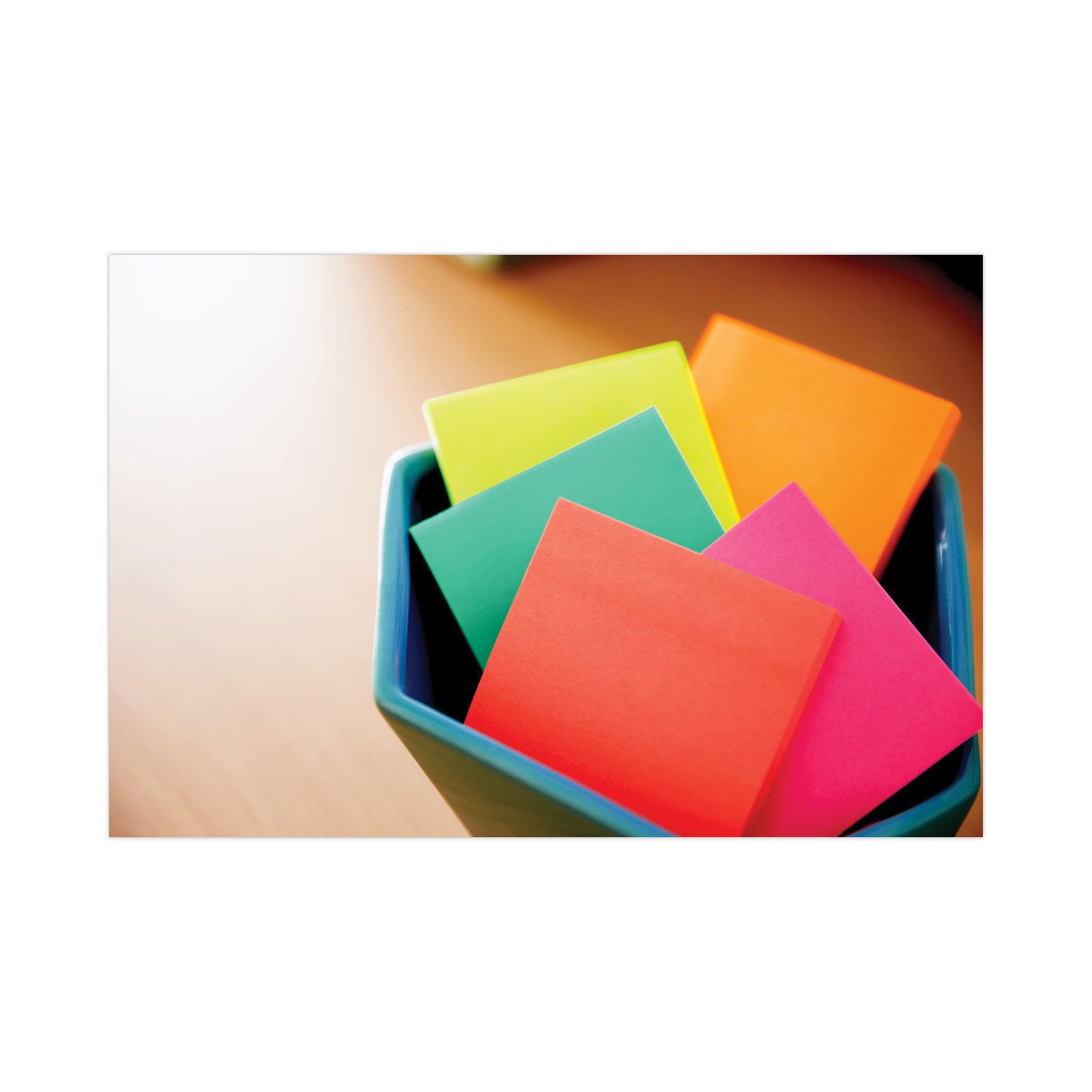600 - 3" Flag/Note Width x 3" Flag/Note Length - Square - 100 Sheets per Pad - Unruled - Electric Blue, Limeade, Neon Orange, Neon Pink, Concord - Paper - Pop-up, Self-adhesive, Repositionable - Recycled - 1 Pack