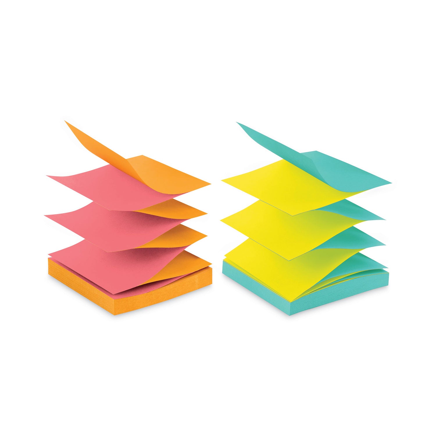 Post-it&reg; Dispenser Notes - 1200 - 3" Flag/Note Width x 3" Flag/Note Length - Square - 100 Sheets per Pad - Unruled - Power Pink, Vital Orange, Acid Lime, Aqua Splash - Paper - Refillable, Pop-up, Self-adhesive, Repositionable - 1 Pack