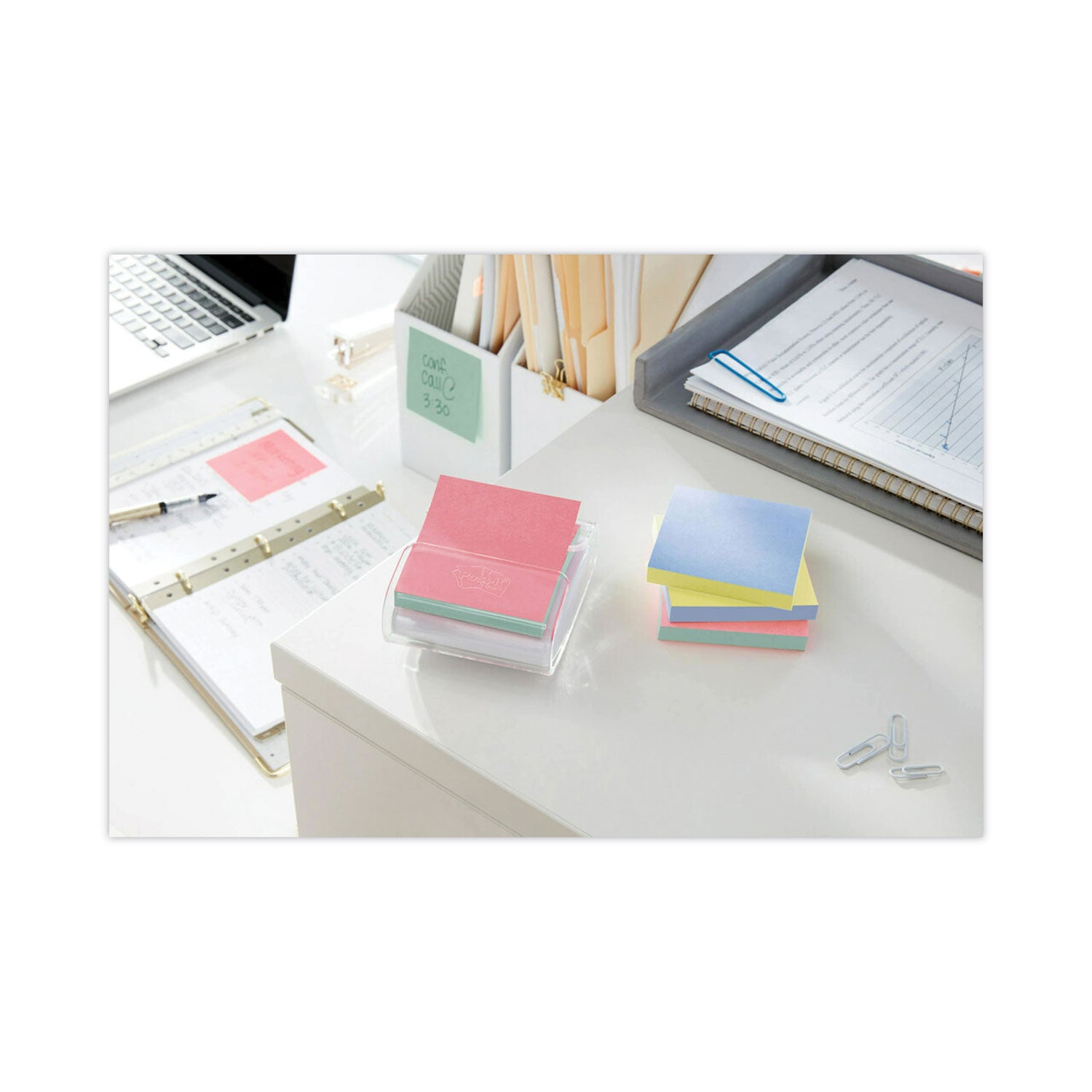 Post-it&reg; Dispenser Notes - 1200 - 3" Flag/Note Width x 3" Flag/Note Length - Square - 100 Sheets per Pad - Unruled - Power Pink, Vital Orange, Acid Lime, Aqua Splash - Paper - Refillable, Pop-up, Self-adhesive, Repositionable - 1 Pack