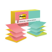 Post-it&reg; Dispenser Notes - 1200 - 3" Flag/Note Width x 3" Flag/Note Length - Square - 100 Sheets per Pad - Unruled - Power Pink, Vital Orange, Acid Lime, Aqua Splash - Paper - Refillable, Pop-up, Self-adhesive, Repositionable - 1 Pack