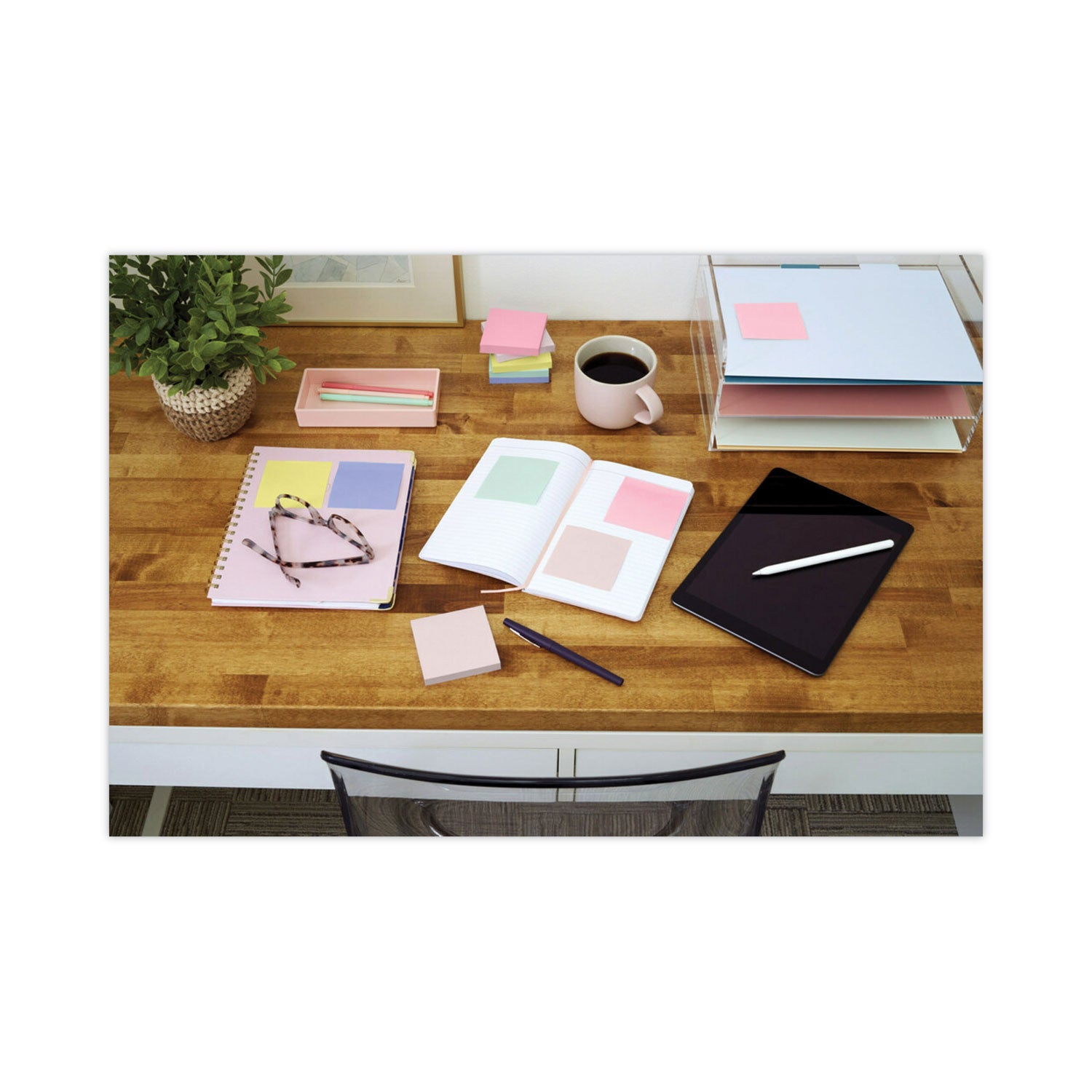 Post-it&reg; Dispenser Notes - 1200 - 3" Flag/Note Width x 3" Flag/Note Length - Square - 100 Sheets per Pad - Unruled - Fresh Mint, Aqua Splash, Sunnyside, Papaya Fizz, Guava - Paper - Pop-up, Self-adhesive, Repositionable - 1 Pack