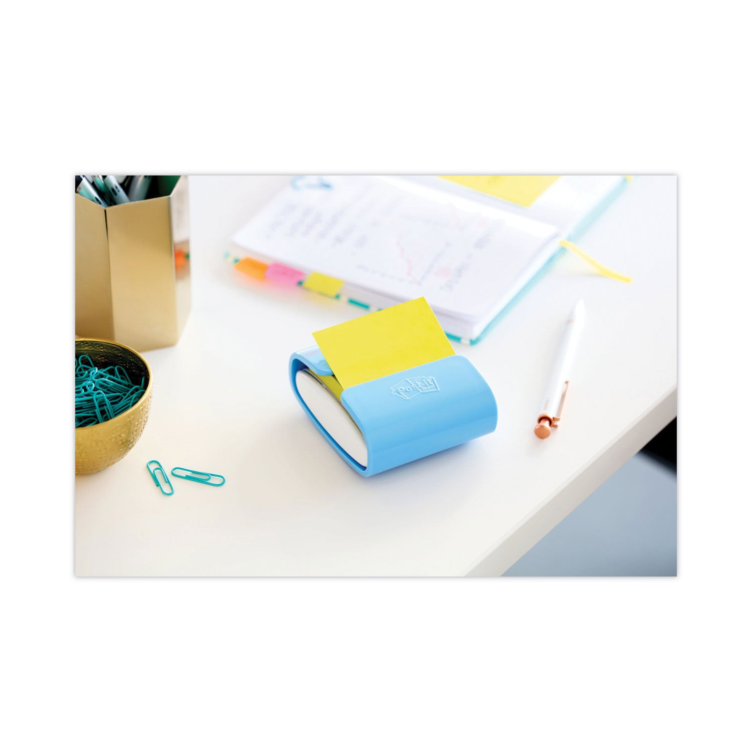 Post-it&reg; Dispenser Notes - 1200 - 3" Flag/Note Width x 3" Flag/Note Length - Square - 100 Sheets per Pad - Unruled - Limeade, Citron, Blue Paradise - Paper - Pop-up, Refillable, Self-adhesive, Repositionable - 1 Pack