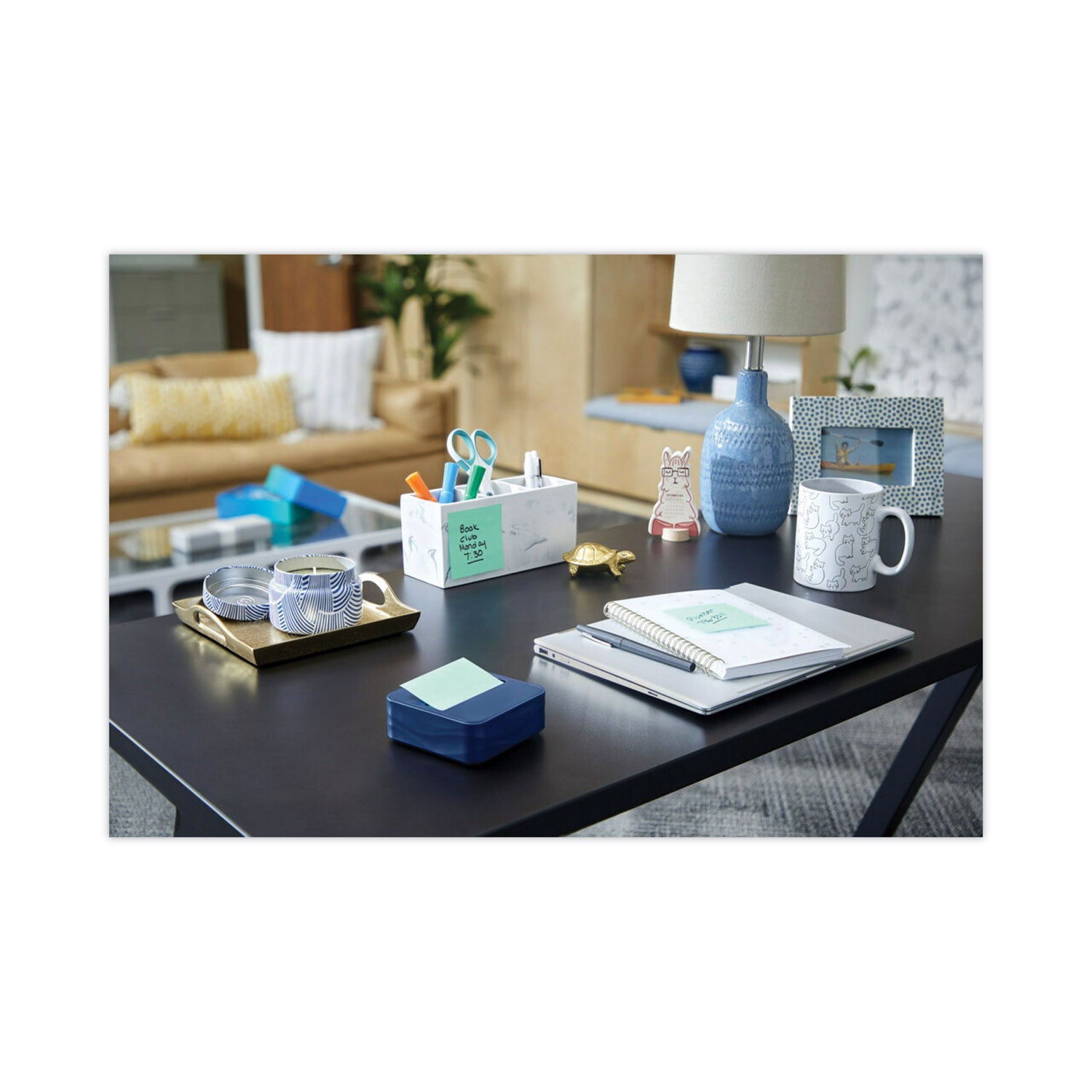 Post-it&reg; Dispenser Notes - 1200 - 3" Flag/Note Width x 3" Flag/Note Length - Square - 100 Sheets per Pad - Unruled - Limeade, Citron, Blue Paradise - Paper - Pop-up, Refillable, Self-adhesive, Repositionable - 1 Pack