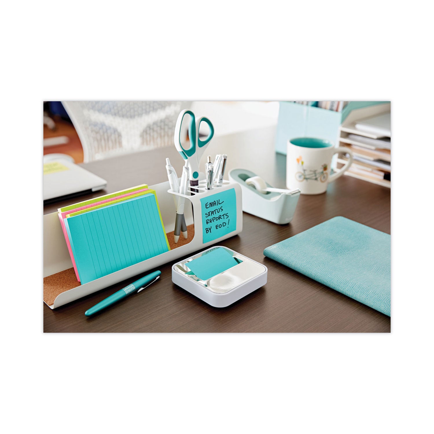 Post-it&reg; Dispenser Notes - 1200 - 3" Flag/Note Width x 3" Flag/Note Length - Square - 100 Sheets per Pad - Unruled - Limeade, Citron, Blue Paradise - Paper - Pop-up, Refillable, Self-adhesive, Repositionable - 1 Pack