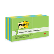 Post-it&reg; Dispenser Notes - 1200 - 3" Flag/Note Width x 3" Flag/Note Length - Square - 100 Sheets per Pad - Unruled - Limeade, Citron, Blue Paradise - Paper - Pop-up, Refillable, Self-adhesive, Repositionable - 1 Pack
