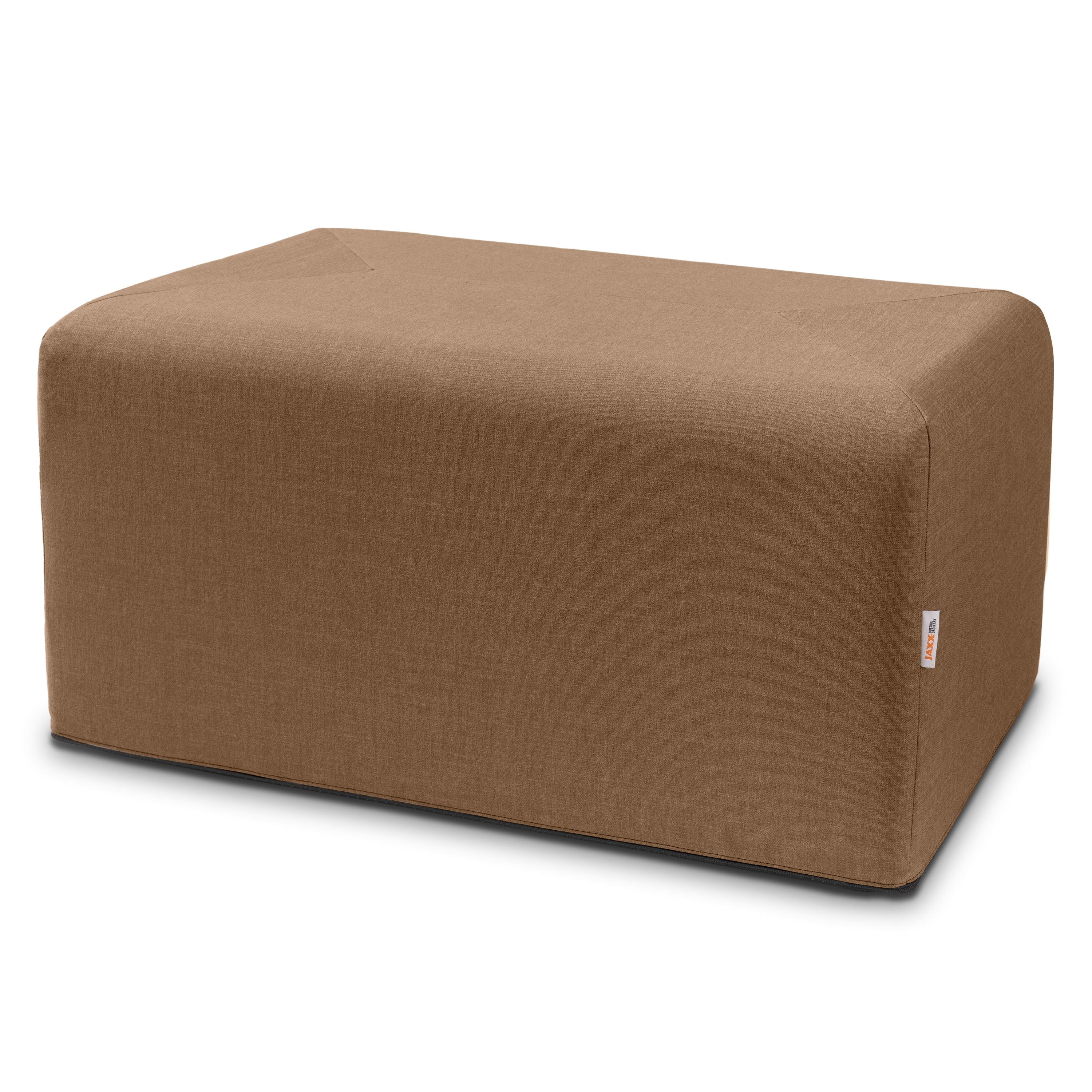 Jaxx Monroe Large Rectangular Foam Ottoman / Coffee Table, (36 x 18), Earth Brown