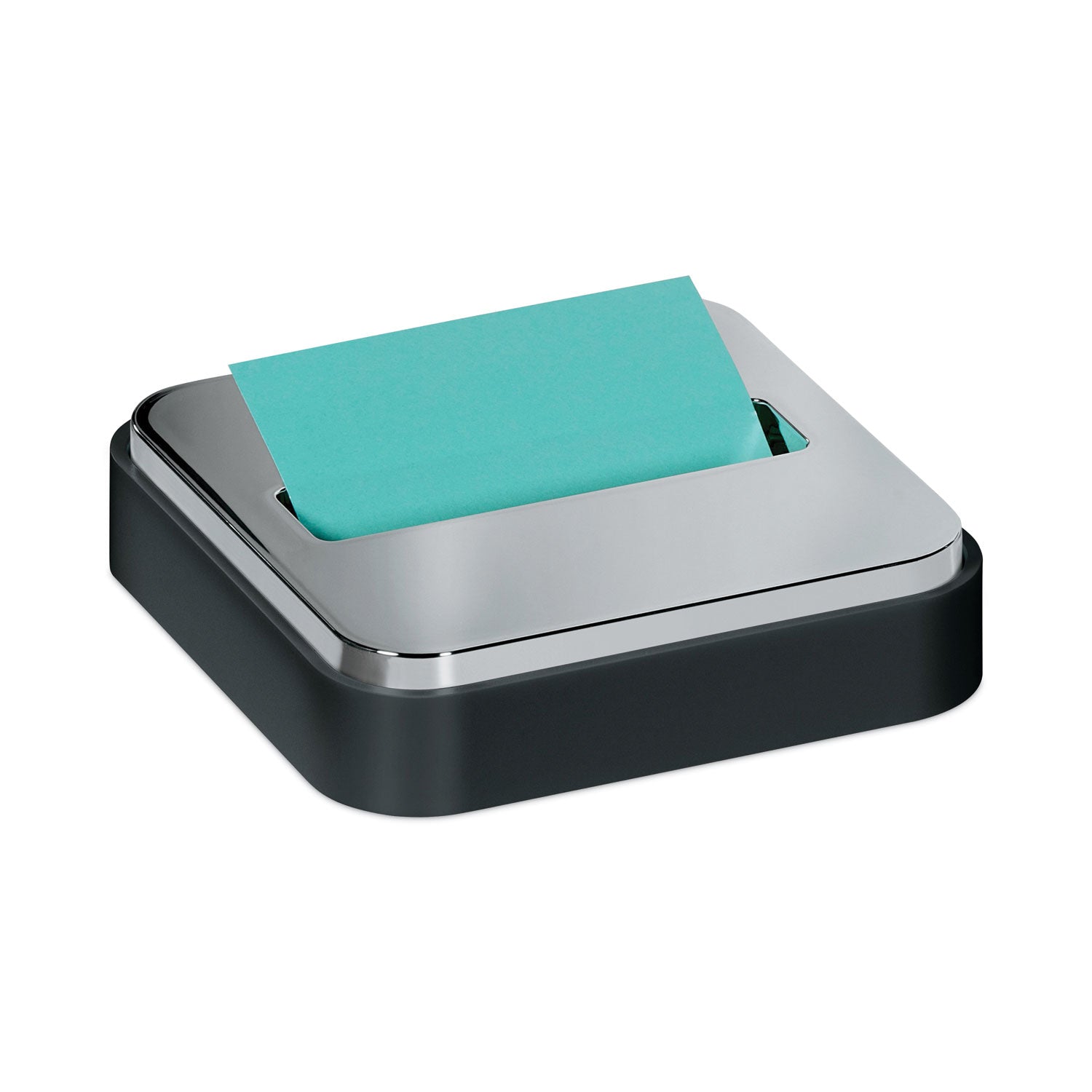 Note Dispenser for 3 in x 3 in Notes, Black Base with Steel Top