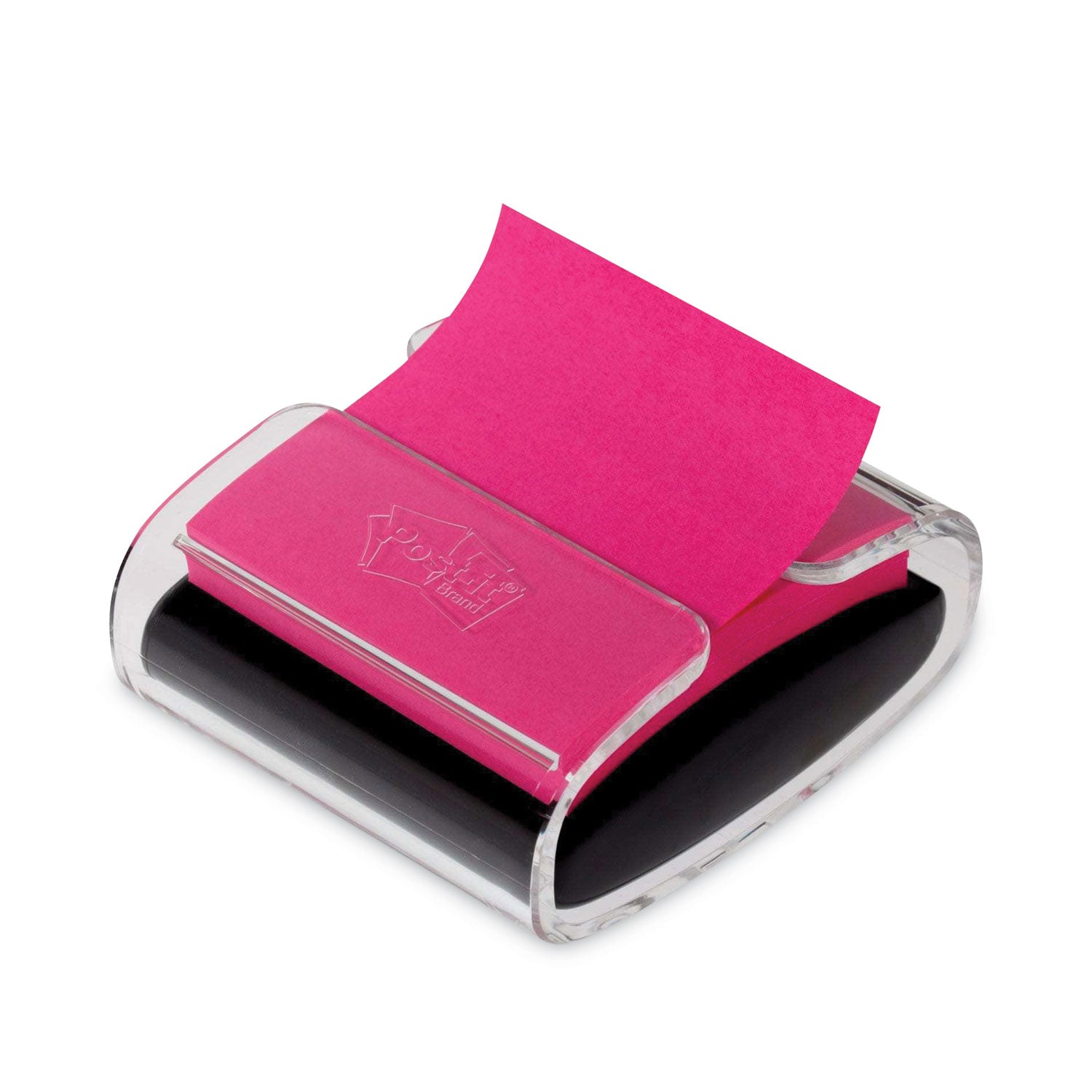 Post-it Note Dispenser, Clear/Translucent, Holds 100 Notes, Includes 1 Dispenser and 1 Pad (3" x 3")