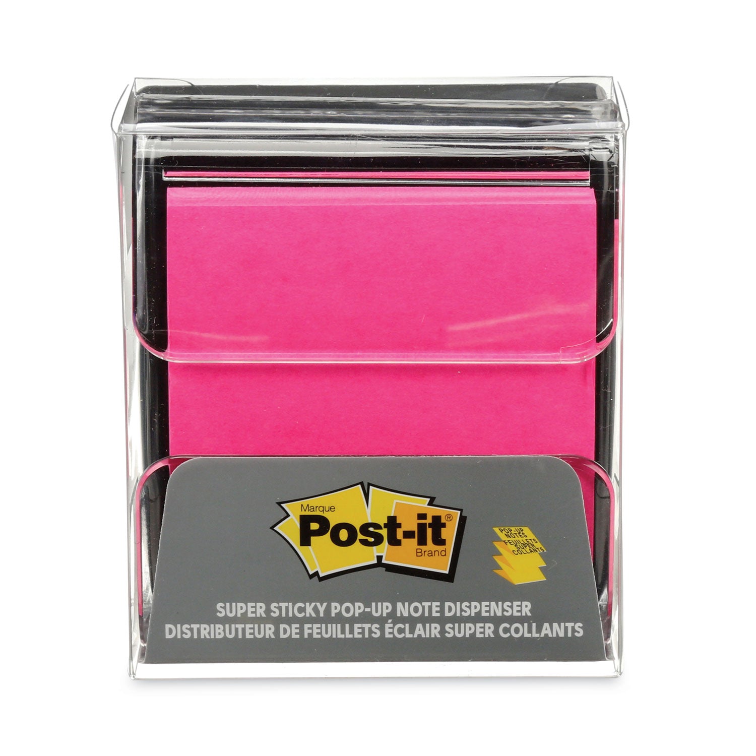 Post-it Note Dispenser, Clear/Translucent, Holds 100 Notes, Includes 1 Dispenser and 1 Pad (3" x 3")