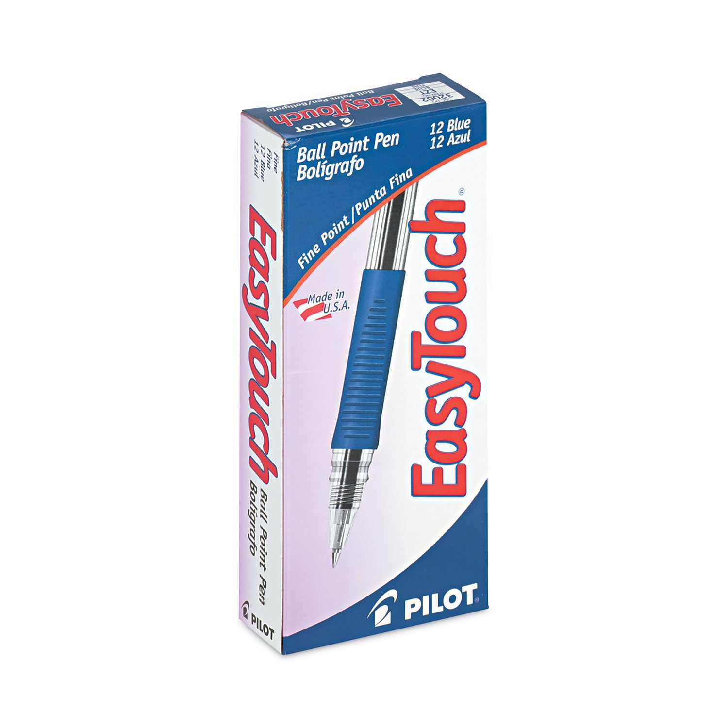 Pilot Ballpoint Pens - 0.7 mm Fine Pen Point - Refillable - Blue Ink - Oil Based - Clear Barrel - 1 Dozen