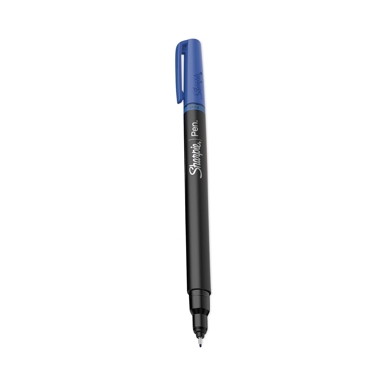 Sharpie Fine Point Pen - Fine Pen Point - Blue Ink - Silver Barrel - 1 Dozen