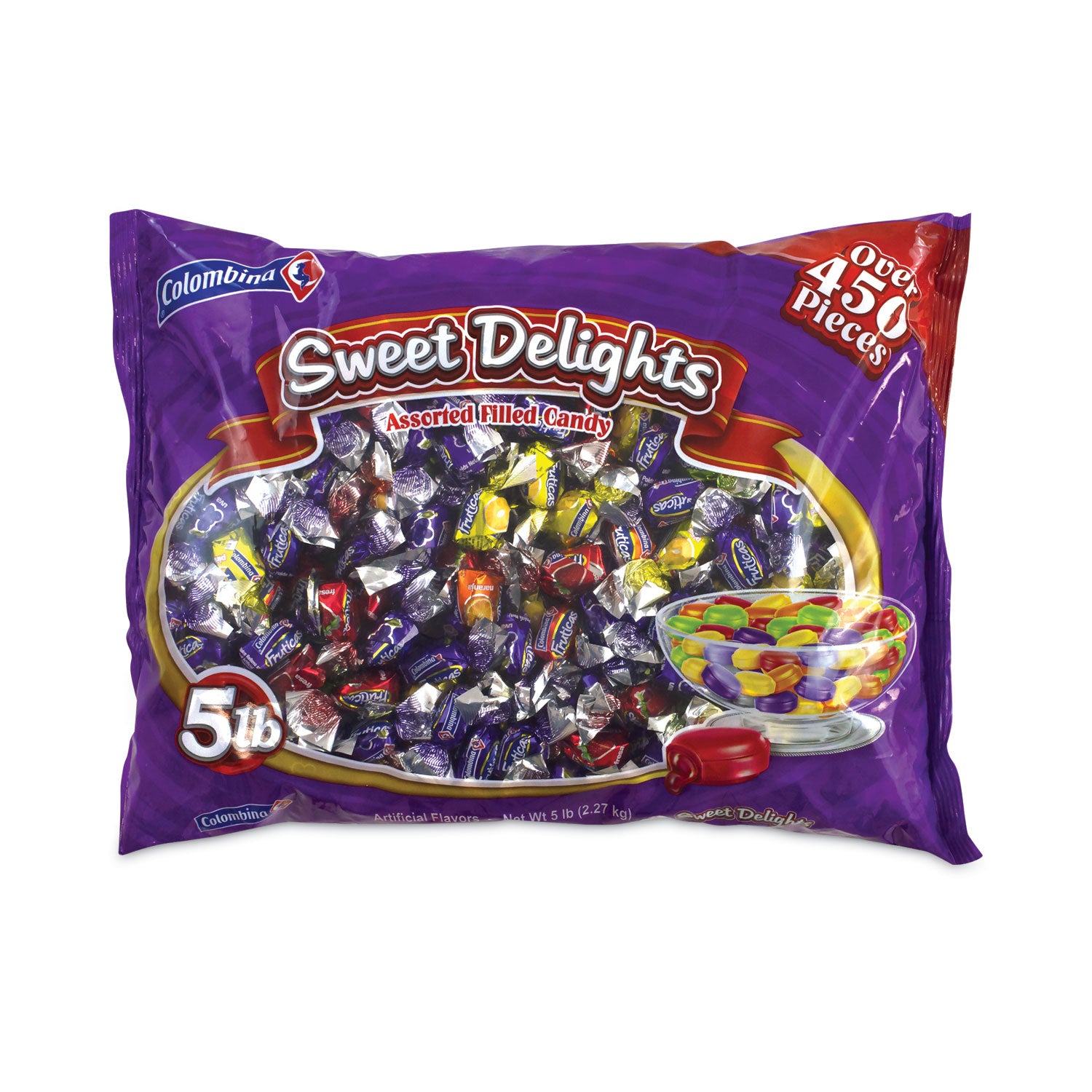 Fruit, Apple, Grape, Orange, Pineapple, Strawberry - Individually Wrapped - 5 lb - 420 Pieces - 1 Carton